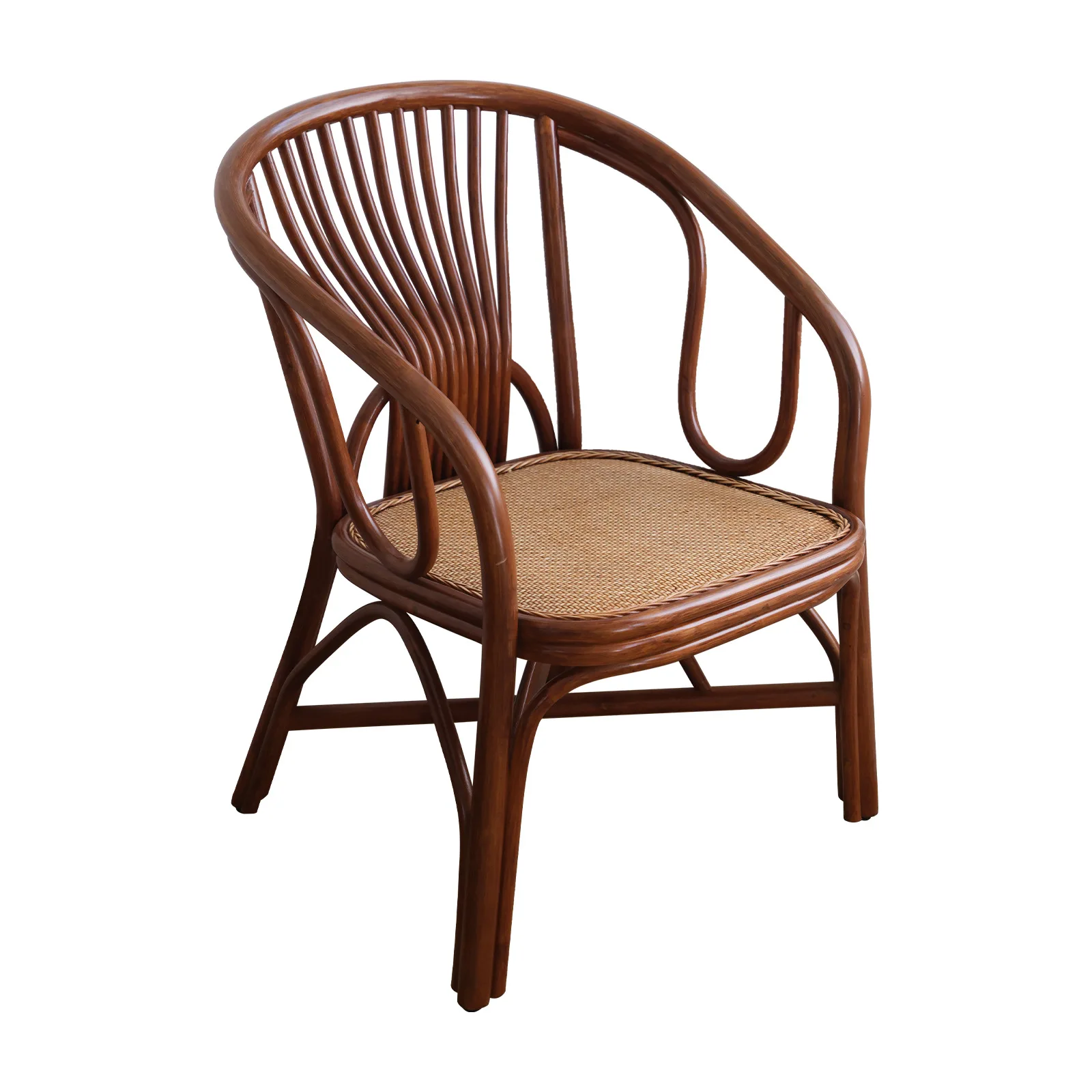 Natural Rattan Wicker Table Set Business Office Home Outdoor Real Rattan Backrest Chair Furniture Coffee Table Chair