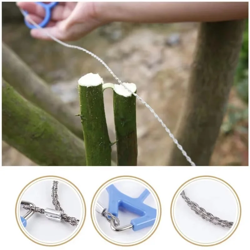 1pc Hand Drawn Rope Saw Multi-function Saw Manual Cutting Chain Tool Stainless Steel Wire Chain Saws Cutting Hand Tools multi purpose saw
