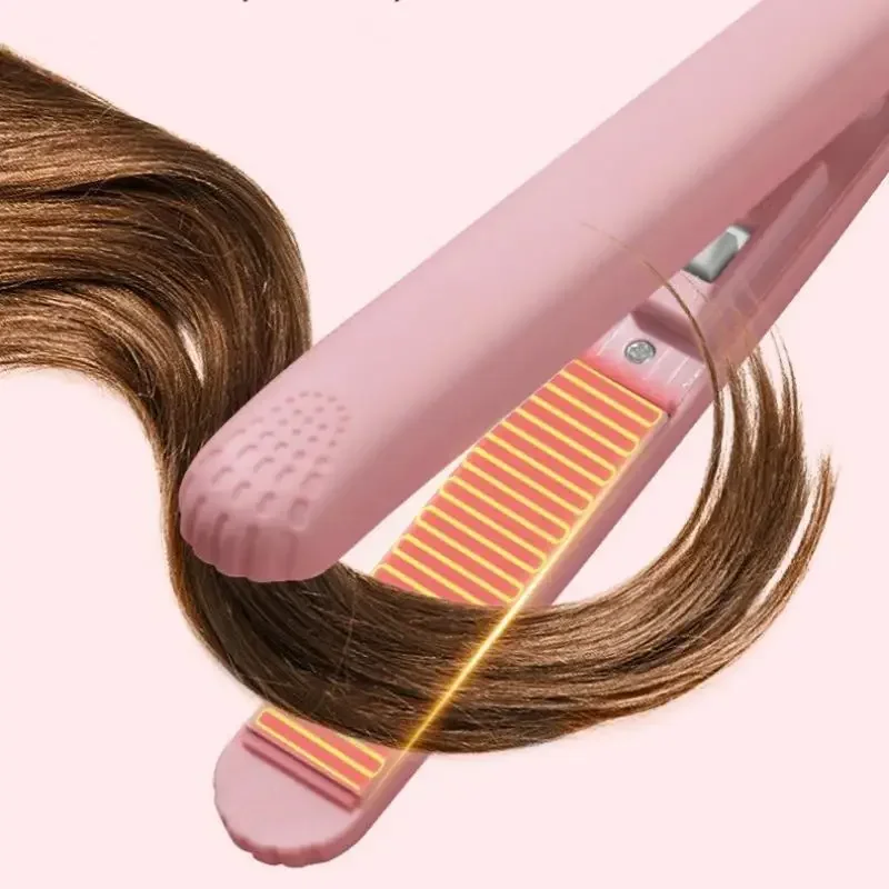 Non-damaging Ceramic Plate, Bangs Clip,Multi-color Splint,Mini Hair Straightener, Quick Heating,  Curling and Straightening