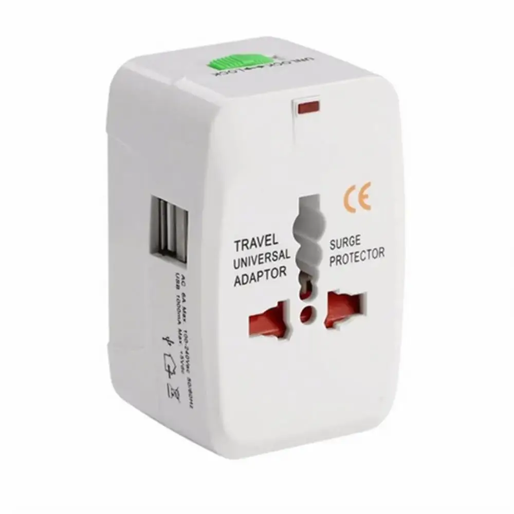 Plug Adapter All in One Universal International 2 USB Port World Travel AC Power Charger Adapter AU US UK EU Converter
