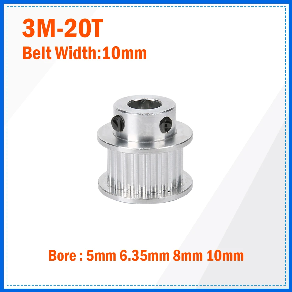 20T BF Type 20 Teeth HTD 3M Timing Pulley Bore 5/6/6.35/7/8/10mm for 10mm 15mm Belt for 20 Teeth Linear Pulley