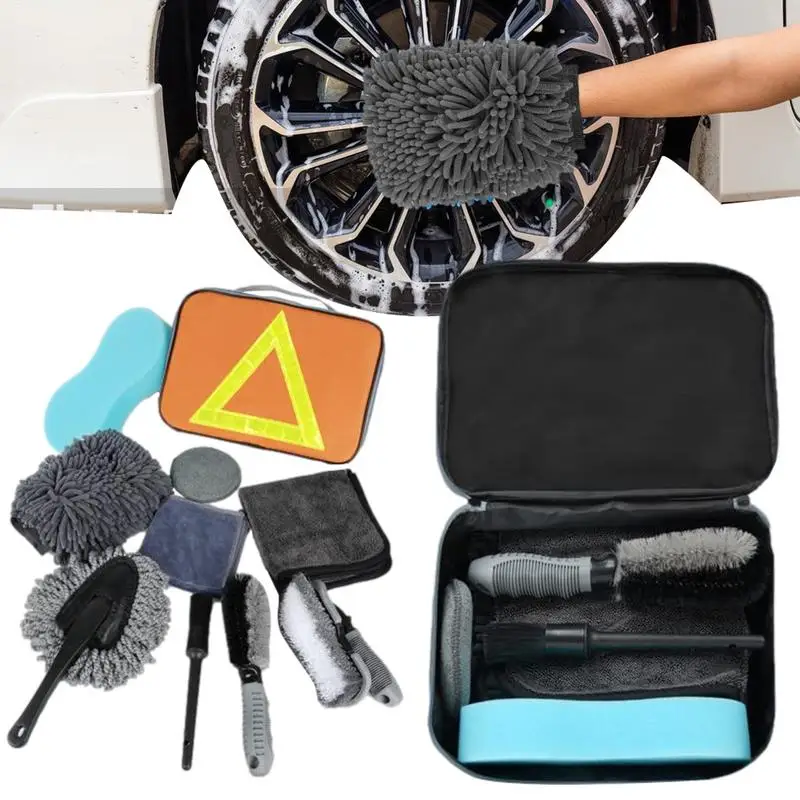 

Car Cleaning Kit Detail Brushes Car Detailing Motorcycle Trucks All Car Parts Cleaning Tools 10pcs Kitchen Tire Offices Home Use