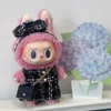 17cm Labubu Doll Clothes Advanced luxury design customization Heartbeat Macaron Labubu Doll Clothes Changing Light clothes 5