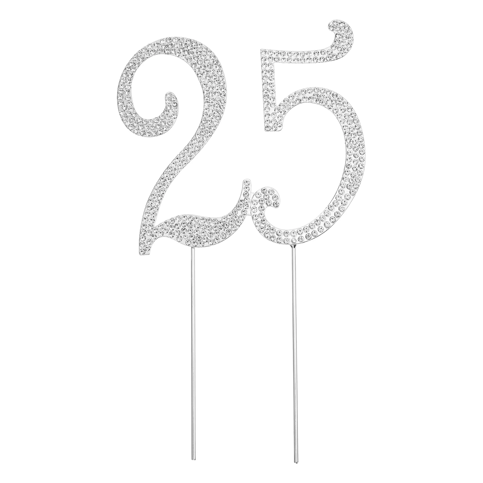 

Decorative Cupcake Topper 25th 25th Anniversary Silver Cake Decorations Cheers To Years Party Cake Decorations Silver