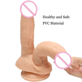 Double Dildos Stimulate Vagina and Anus Huge Penis with Suction Cup Erotic Double Head Phallus Soft Dick Sex Toys for Women 6