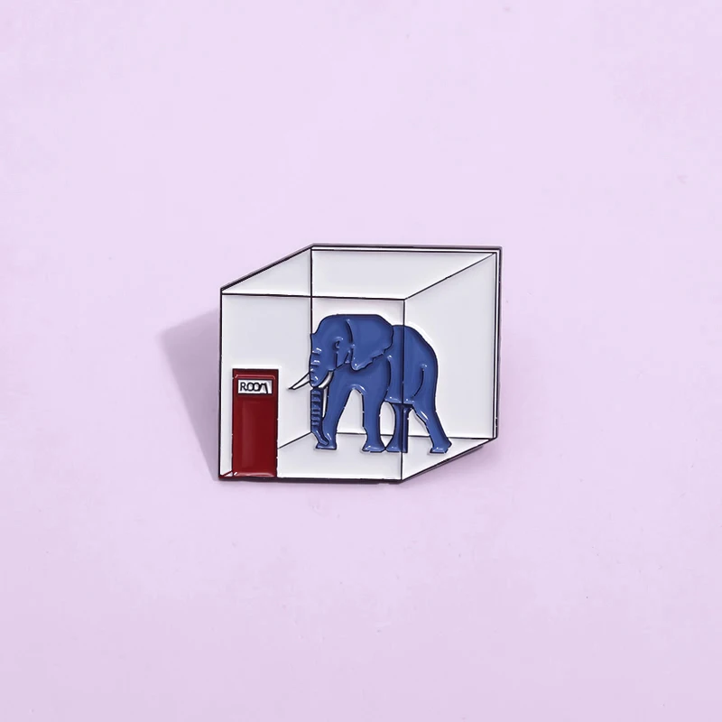 

Elephant In The Room Enamel Pins Cartoon Cute Animal Brooches Clothes Backpack Lapel Badge Jewelry Accessories Wholesale Pin