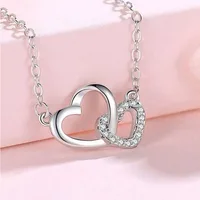 New Fashion Simple Silver Color Love Heart Pendant Necklace Charm Chain Collares Necklace for Women Party Jewelry Daily Wear - Image 6