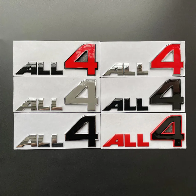 3D Metal Black and Red ALL 4 Car Emblem Badge Sticker Accessories