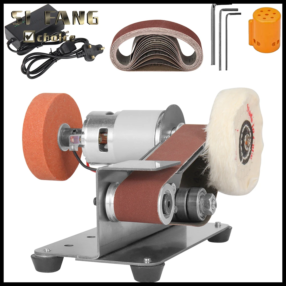 Mini Belt Grinding Machine Tool Sharpening Machine Sanding Grinding Electric Sander Home Diy Polisher Machine 110V/220V 1