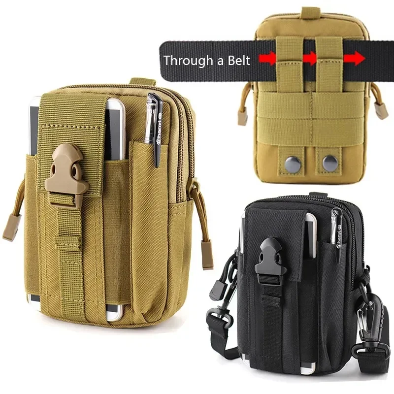 Outdoor Men Waist Pack Bum Bag Pouch Waterproof Tactical Sport Hunting Belt Molle Nylon Mobile Phone Bags Travel Tools