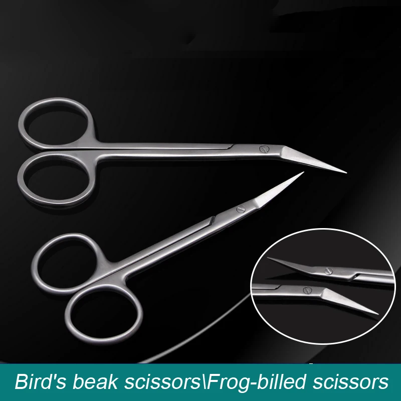 Stainless steel nose septum bird's beak scissors frog's beak scissors with teeth