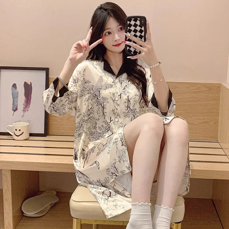 الربيع والصيف المرأة الجديدة الحرير الجليد الحبر ا...