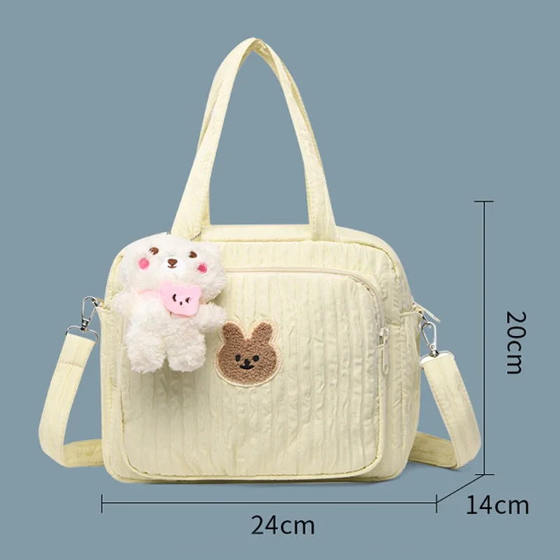 Baby Diaper Bags Maternity Mommy Bag Portable Multi-function Large Capacity Quilted Mom Travel Tote Bottle Storage with Pendant