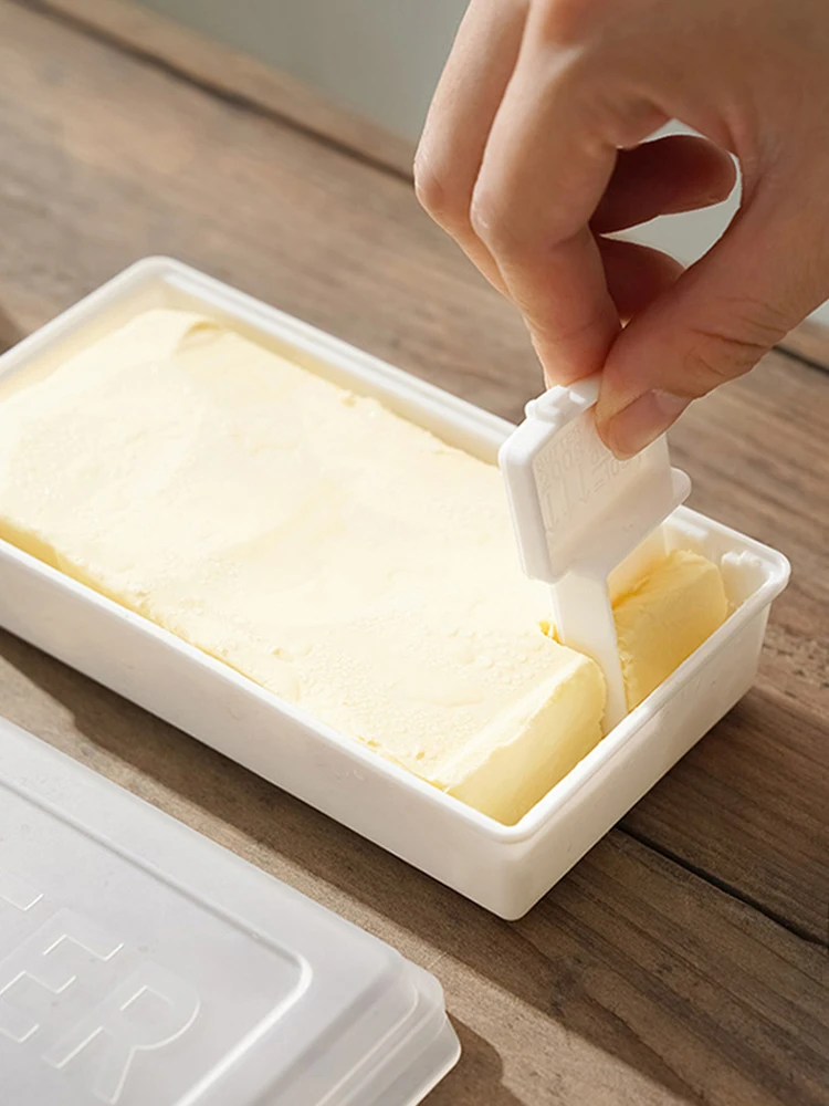 1Pc Butter Dish With Cover Butter Fresh-keeping Box With Cutter