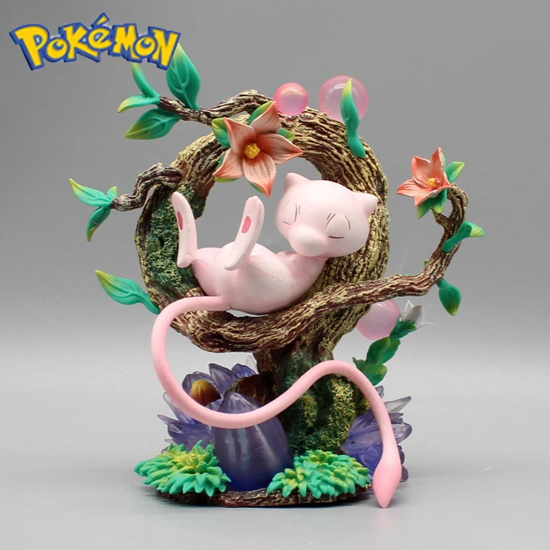 

15cm Pokemon Mew Anime Figure Sleeping Posture Mew Luminous Figurine Pvc Statue Kawaii Model Collectible Room Ornament Gifts