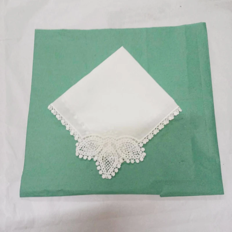 Set of 12 Fashion Ladies Handkerchiefs White Cotton Lace Weddding Bridal Handkerchief For Mother of Bride weddings Gifts 12 x