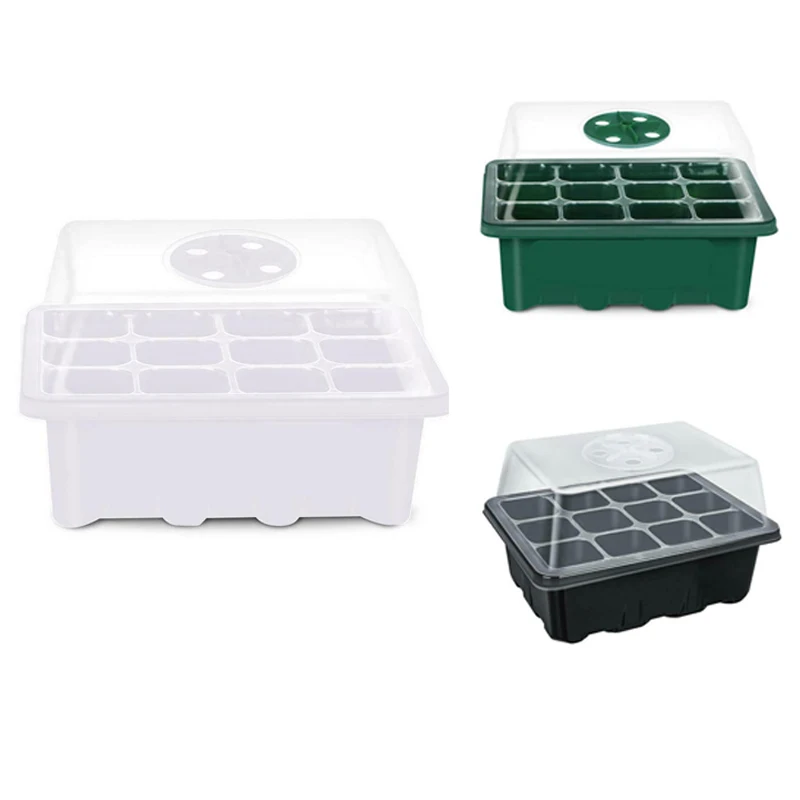 Seed Starter Trays Seedling Tray 12 Cells Humidity Adjustable Plant