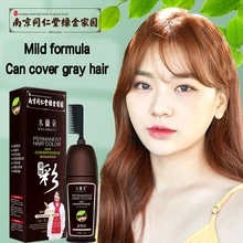 

Natural Ginseng Essence Instant Hair Color Shampoo Hair Color Comb Hair Cream Cover Permanent Hair Color Shampoo