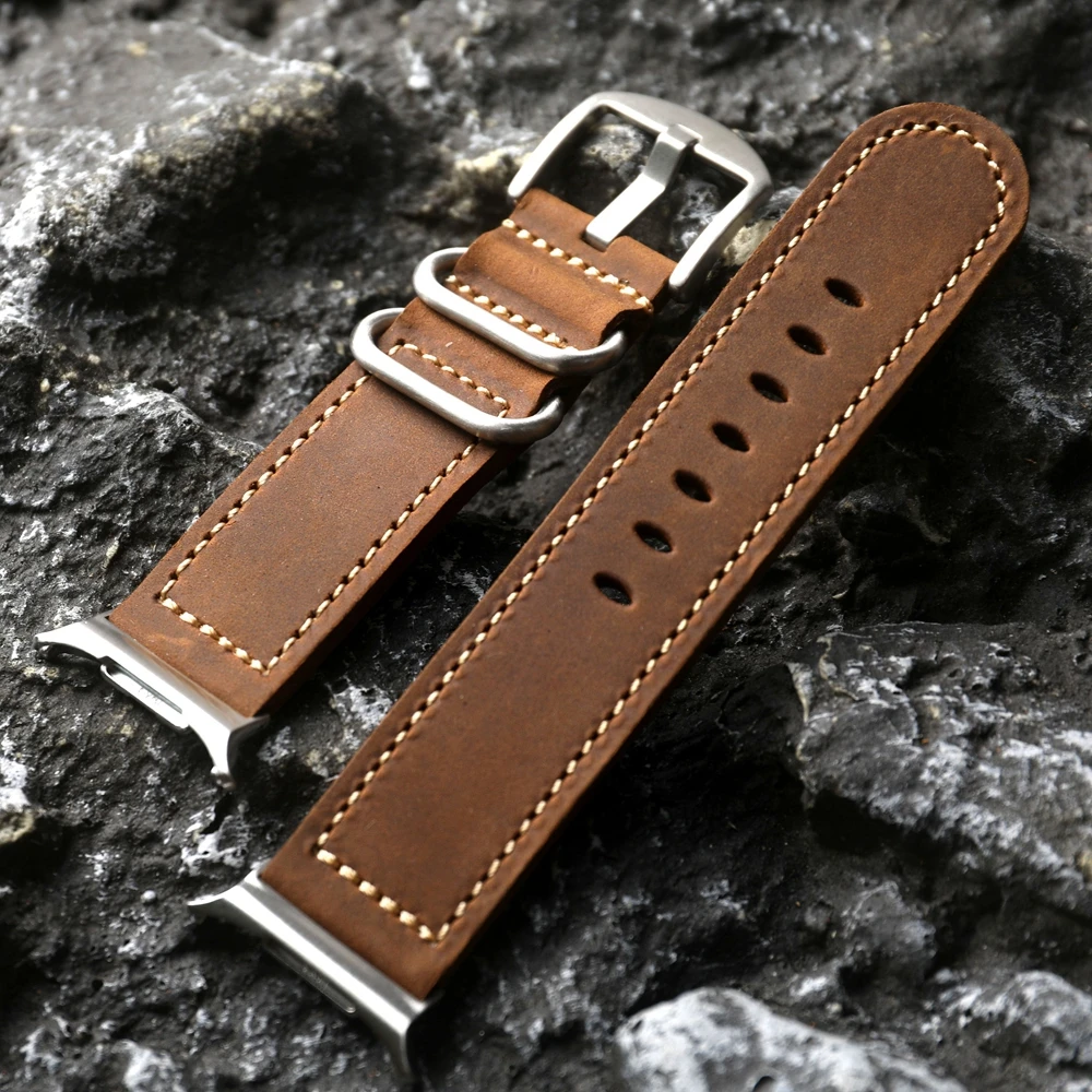 اليدوية طبقة الرأس حزام جلد البقر مناسبة لساعة غال...