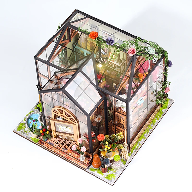 DIY Miniatur-Haus Bausatz – Blumenzimmer Modell Zum Basteln Für Erwachsene (3D Puzzle)