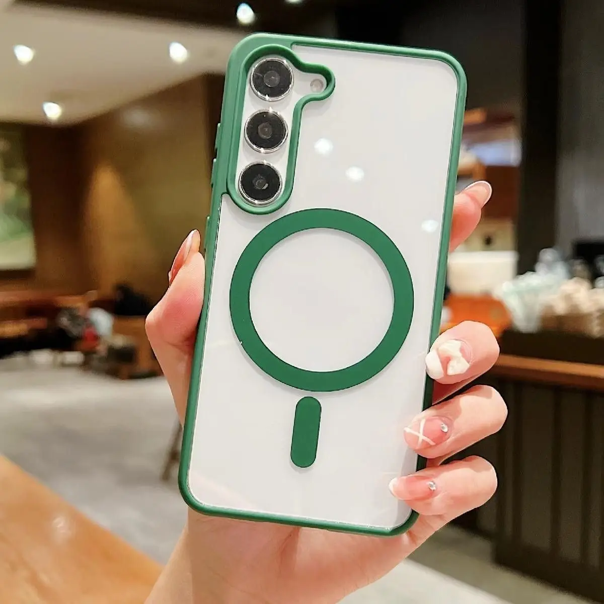 Colorful Macaron Acrylic Clear Phone Case with Magsafe Compatibility