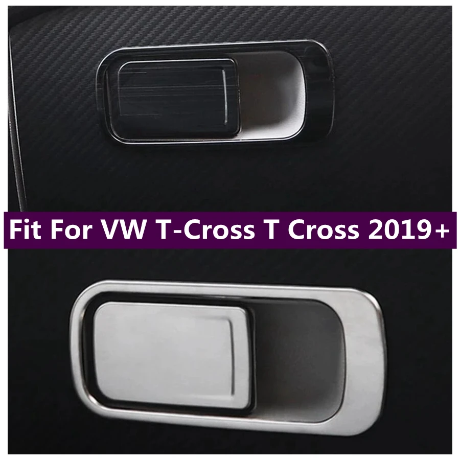 Garniture Couvercle Boîte à Gants Volkswagen Tiguan MK2 / T-Roc / T-Cross 2017-2023 - Acier Inoxydable, Finition Argentée - 6