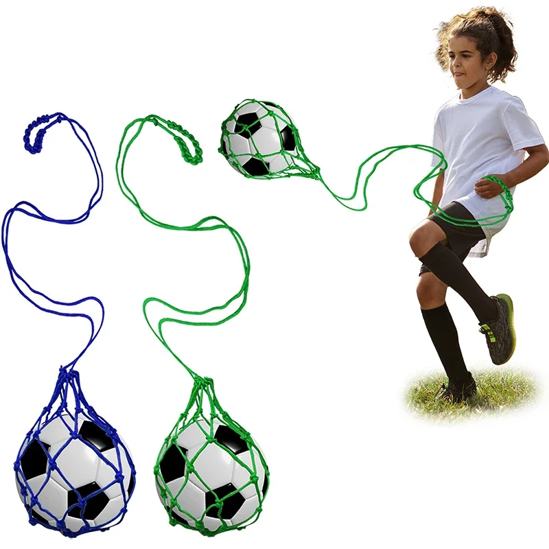 Youth Football Self Trainer Kick Net & Mesh Soccer Ball Carry Bag 6