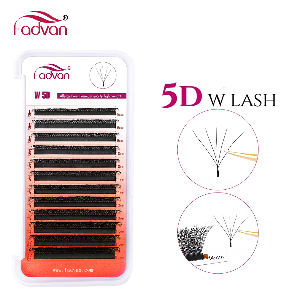 Eyelash Extensions FADVAN 5D Lashes W Shaped Natural Premade Volume Fans C/D/L/M Curl