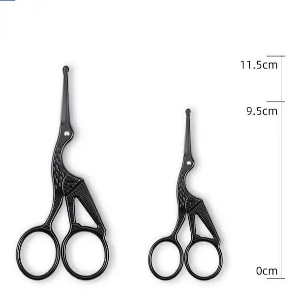 Facial Hair Scissors Rounded Professional Stainless Steel Mustache Nose Hair Beard Eyebrows Eyelashes Trimming Clippers facial hair scissors