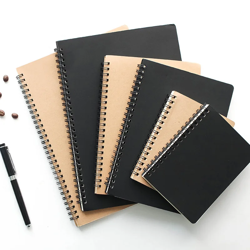 

A6/A5 Spiral Coil Notebook Office School Supplies Drawing Sketchbook Blank Dotted Line Grid Kraft Paper Diary Notepad Stationery