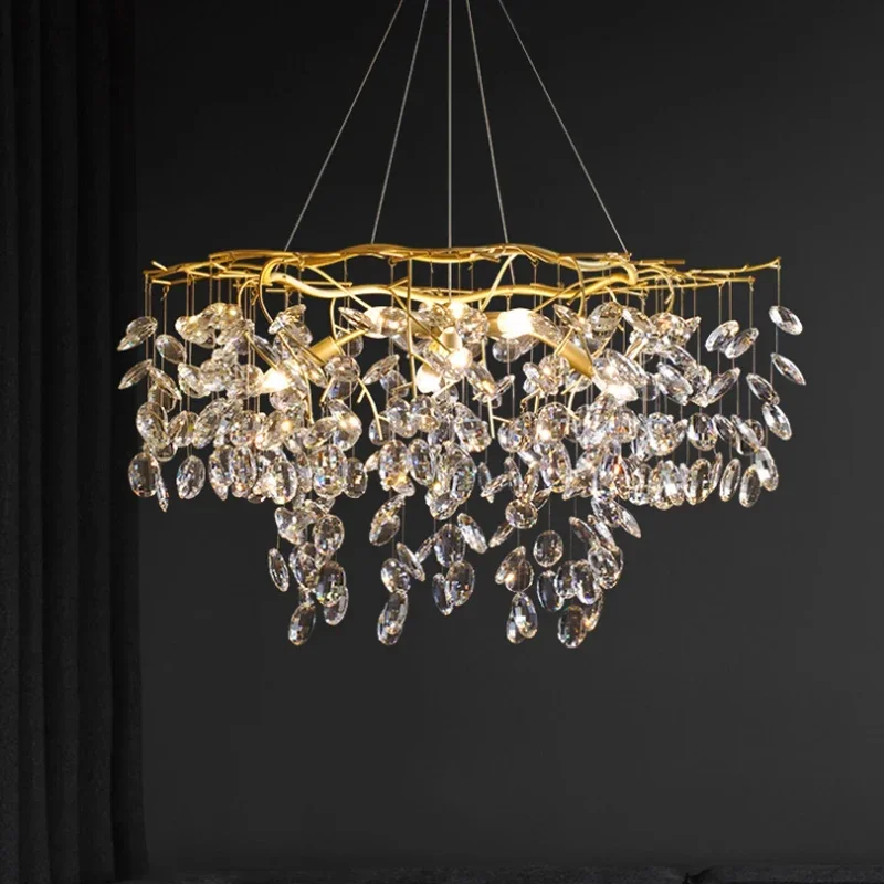 

Modern French American Retro Lustre Crystal Chandelier Bedroom Dining Living Room Cloakroom Romantic Luxury Lamp Pendant Lights