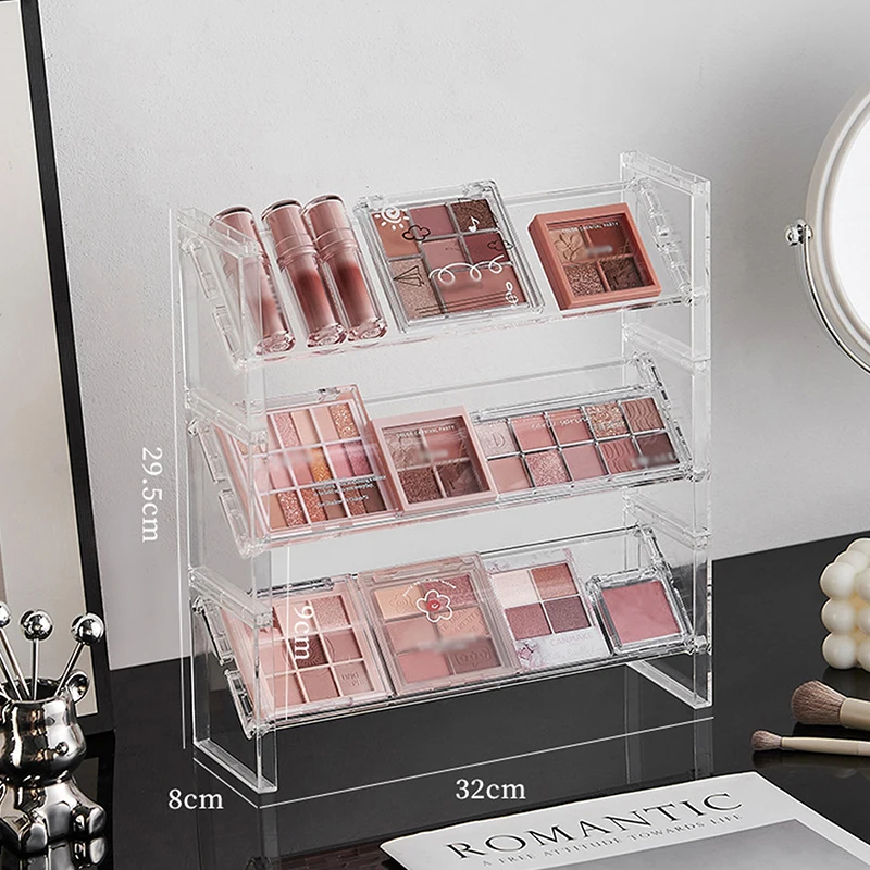 Acrylic 3-Layer Cosmetics Display and Storage Organizer