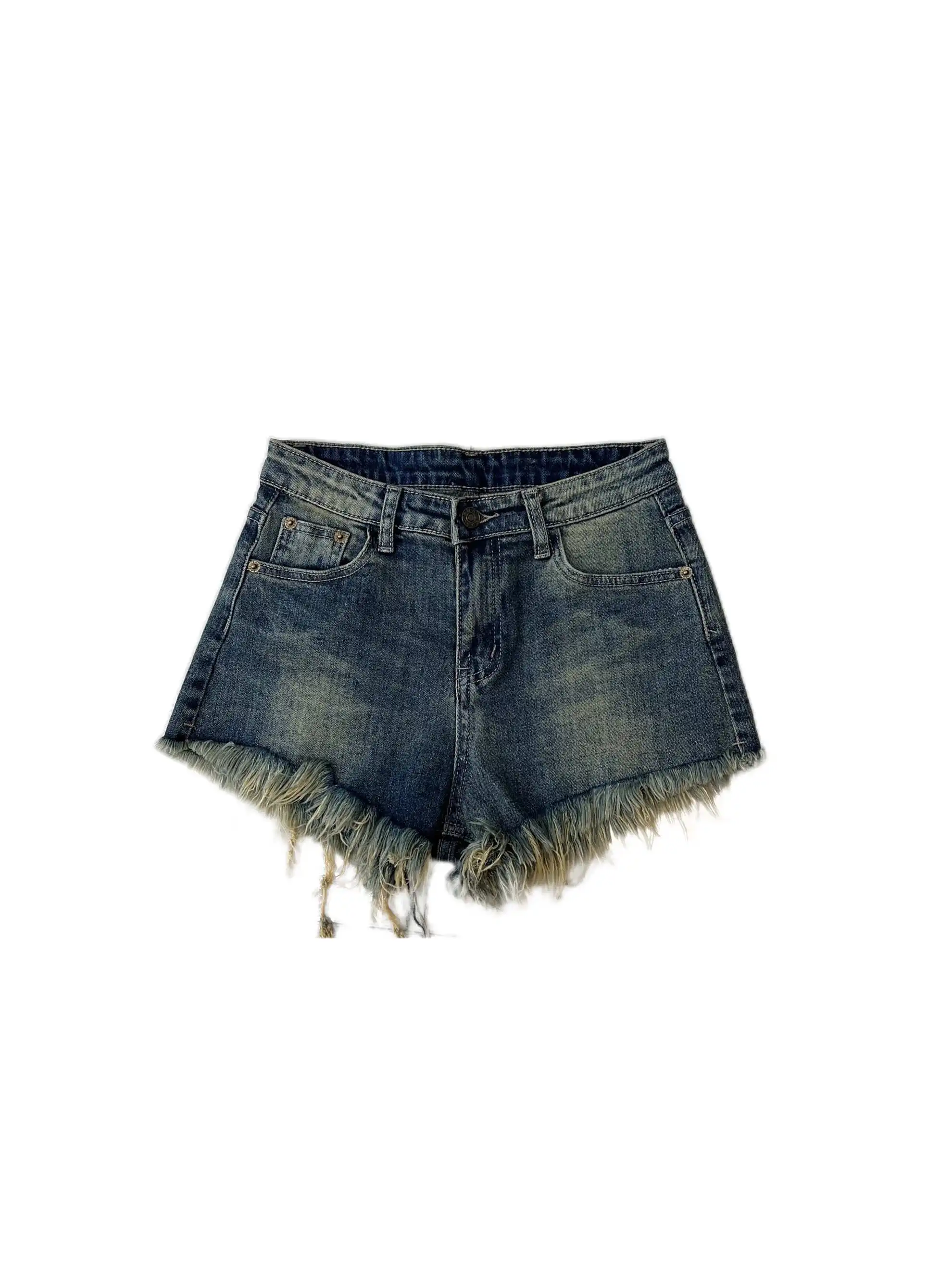new summer fashion casual sexy cotton stretch brand young female women girls Do old high waist denim shorts