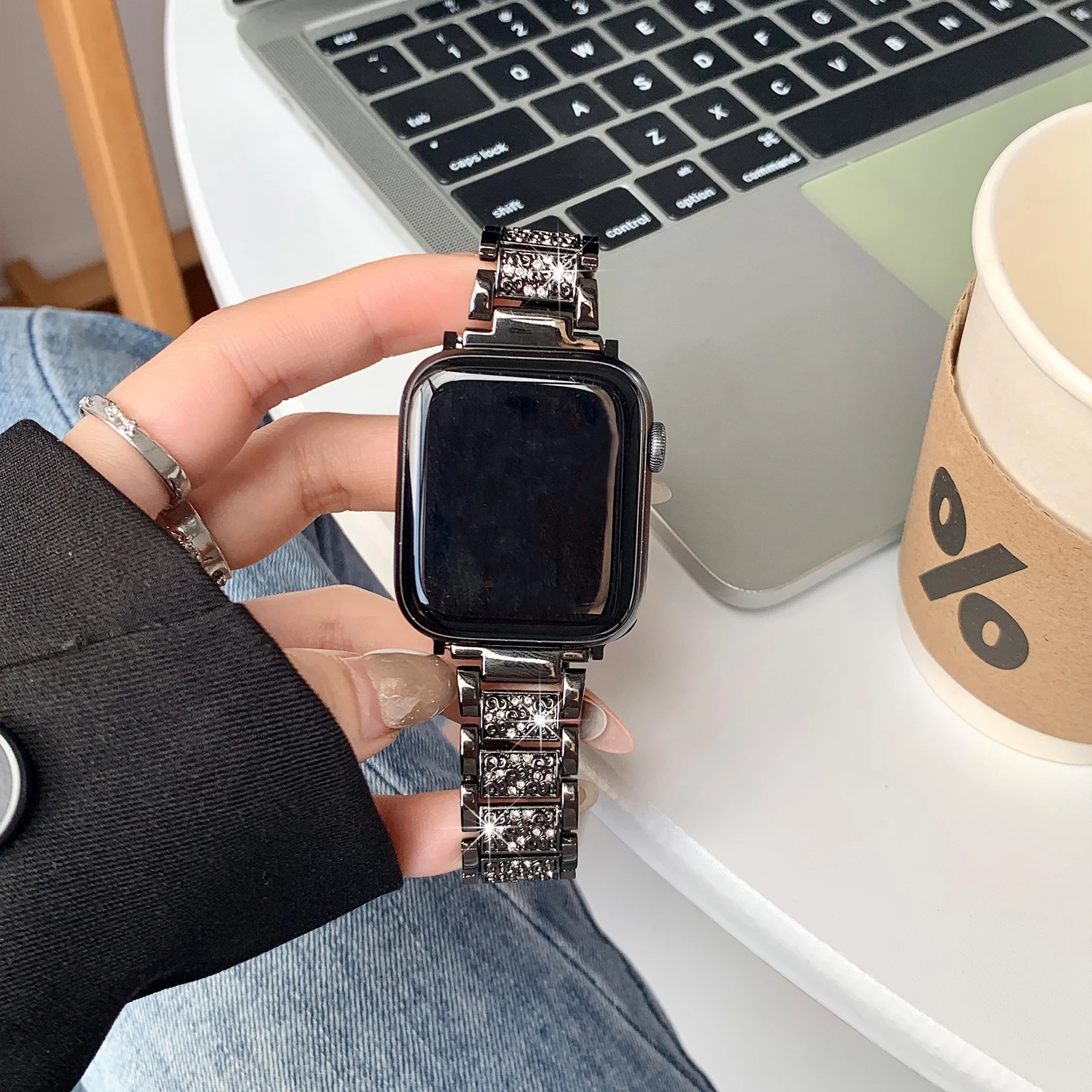 Women's Diamond Strap Stainless Steel Bracelet