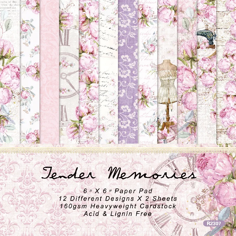 24 Fogli Rosa Viola Fiore Sfondo Materiale Carta Scrapbooking Happy Plan Diy Junk Journal Collage Artigianato Album Fotografico Decor