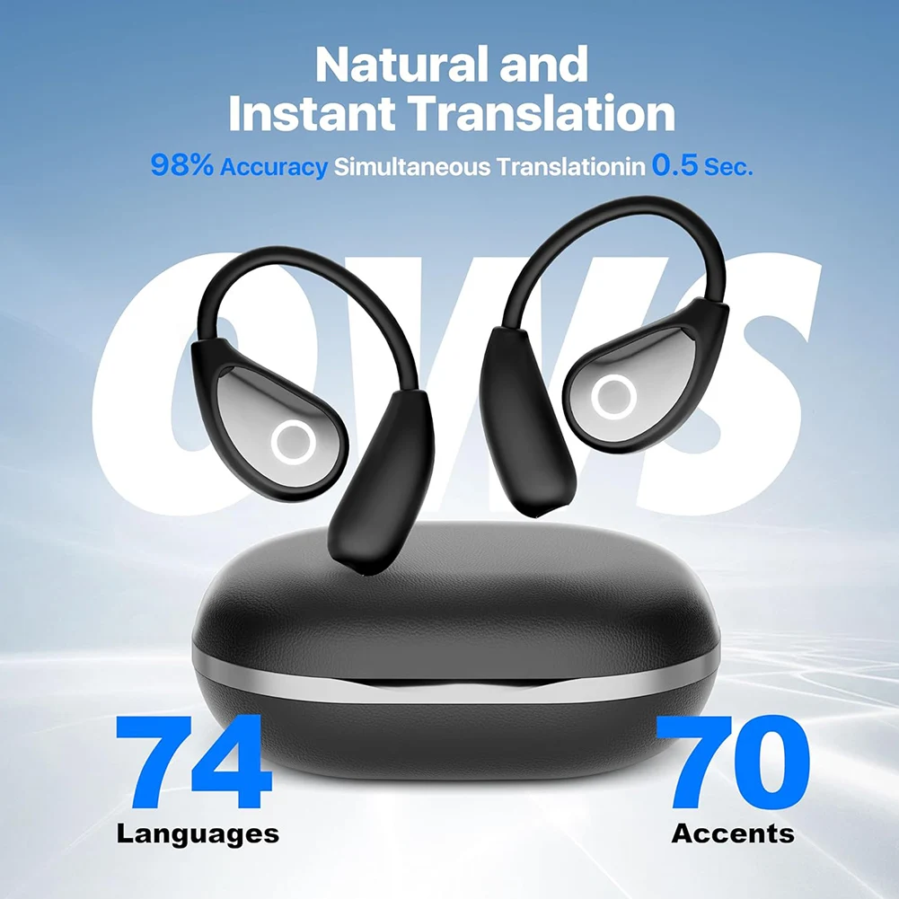 Translator Earbuds Voice Translator Language Translator Translator Earphones Translation Headset 144 Languages Intelligent Translate Earbuds Smart Voice Translator for Travel Business Learning