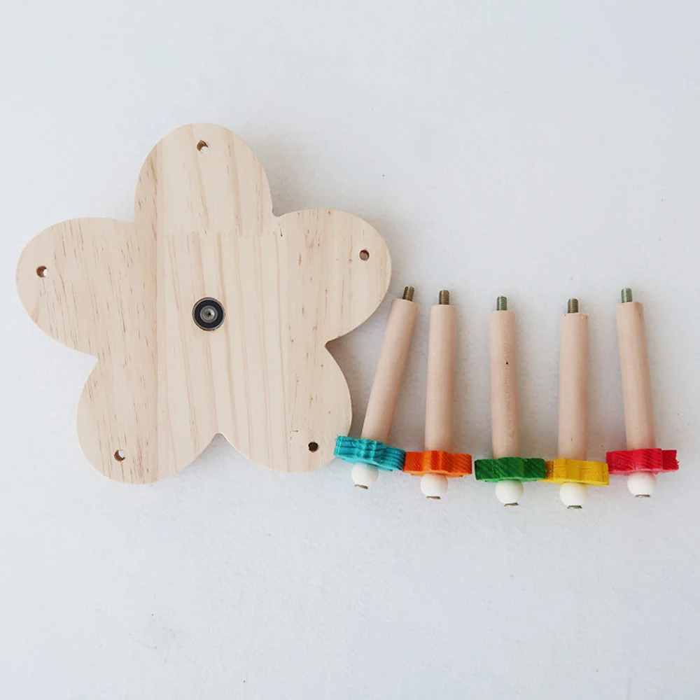 Wooden Parrots Ferris Wheel Toy with Perches Rotating Ferris Wheel Bird Toy with Bearings Hanging Bird Stand Cage Accessories parrot toy bird toy bird cage accessories bird perch stand