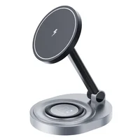 Magnetic 2 In 1 Wireless Charger Stand  Pad Fast Charging Station Dock For iPhone 15 14 13 12 Pro Max Apple Watch 8 7 6 Airpods - Image 5