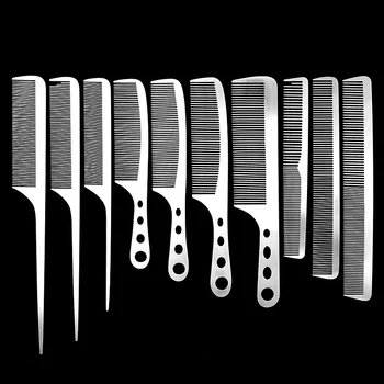 Pettine da parrucchiere ultrasottile in acciaio inossidabile al titanio per uomo, pettine a punta per acconciature, spazzola per capelli professionale 1