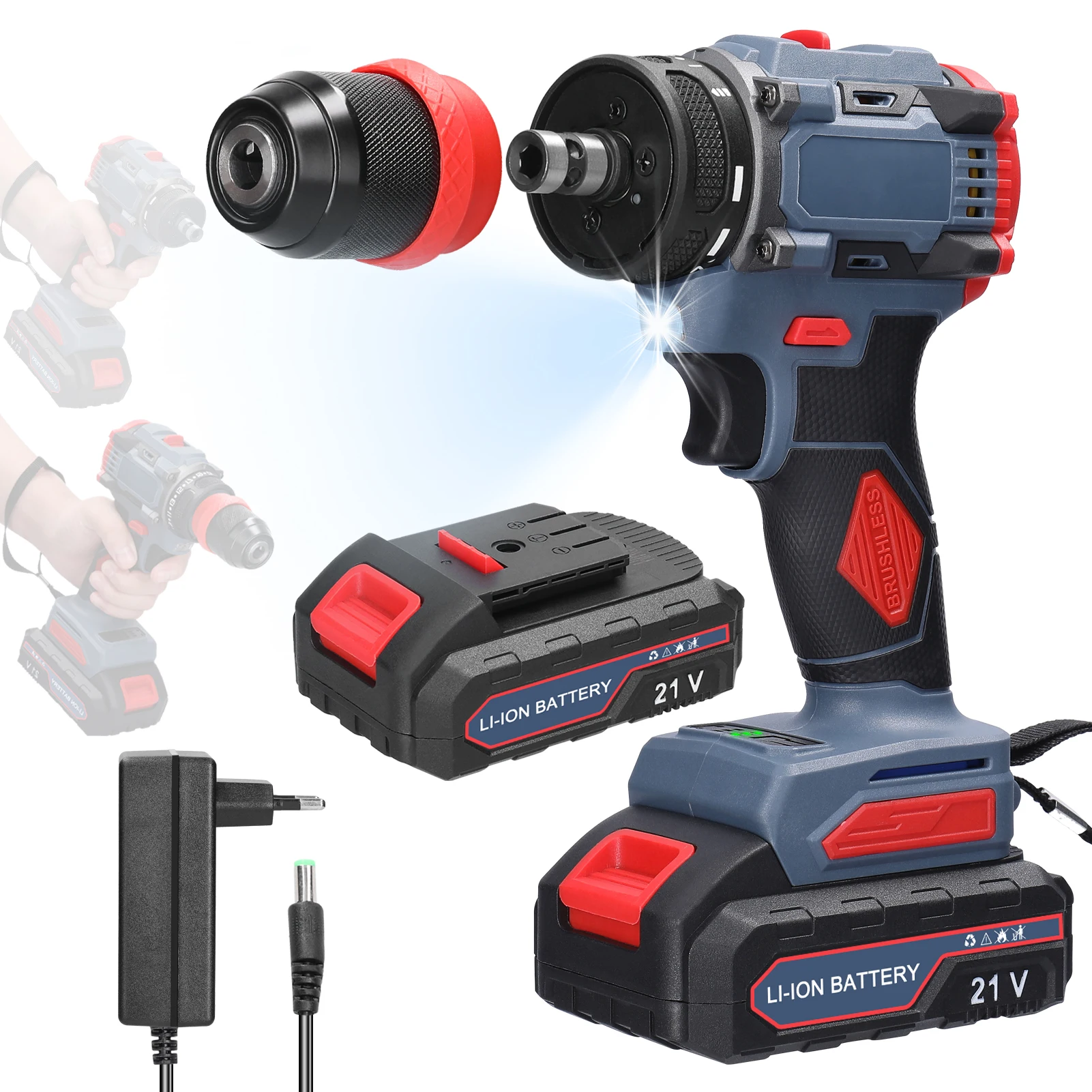 21V168V2in1BrushlessElectricDrillElectricScrewdriverPowerTool