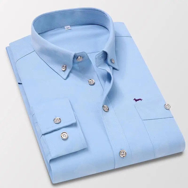 Dress Shirts Men Business Long Sleeve Slim Fit