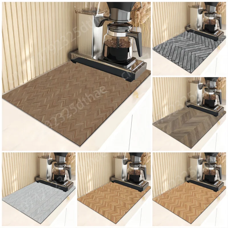 

Rectangle Arrow Super Absorbent Dish Drying Mat Non-slip Kitchen Coffee Drain Pad Bathroom Quick Dry Aesthetic Decor Placemat