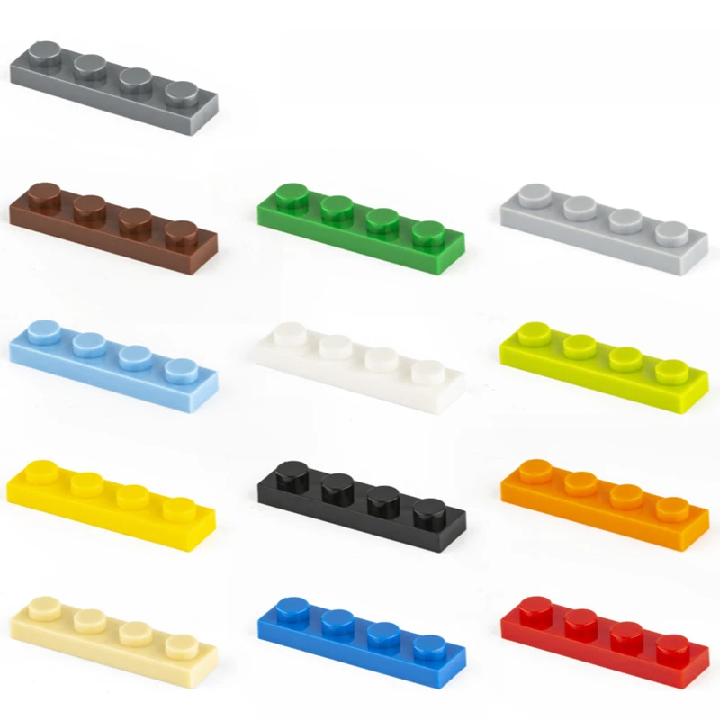 100G Bulk Small Particle 3710 Building Blocks Plate Brick 1X4 Edge Strip Foundation Accessori Blocks Castle Toys