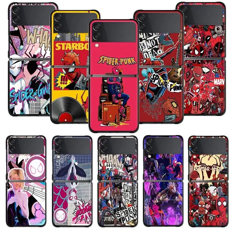 Custodia Per Telefono Per Samsung Galaxy Z Flip 5 Z Flip 4 Z Flip3 5G Shell Per Galaxy Z Flip Hard Cover Marvel Spiderman Hobie Honduras Miles