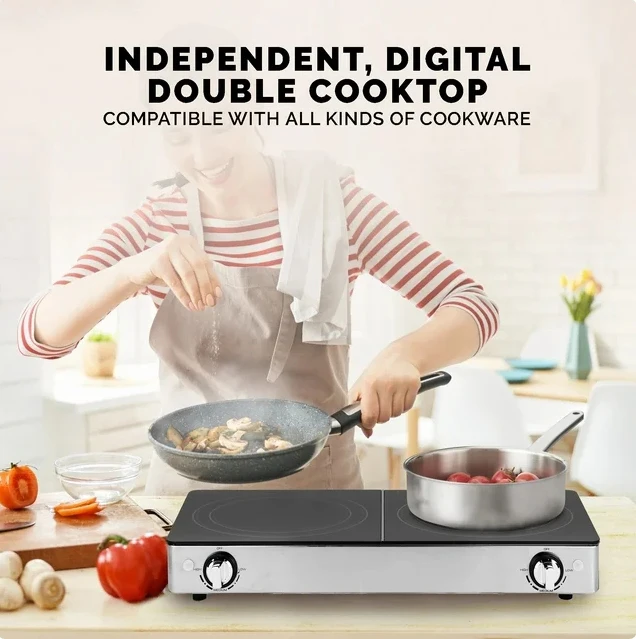 Kalorik® Pro Double Griddle and Cooktop, Stainless Steel 4