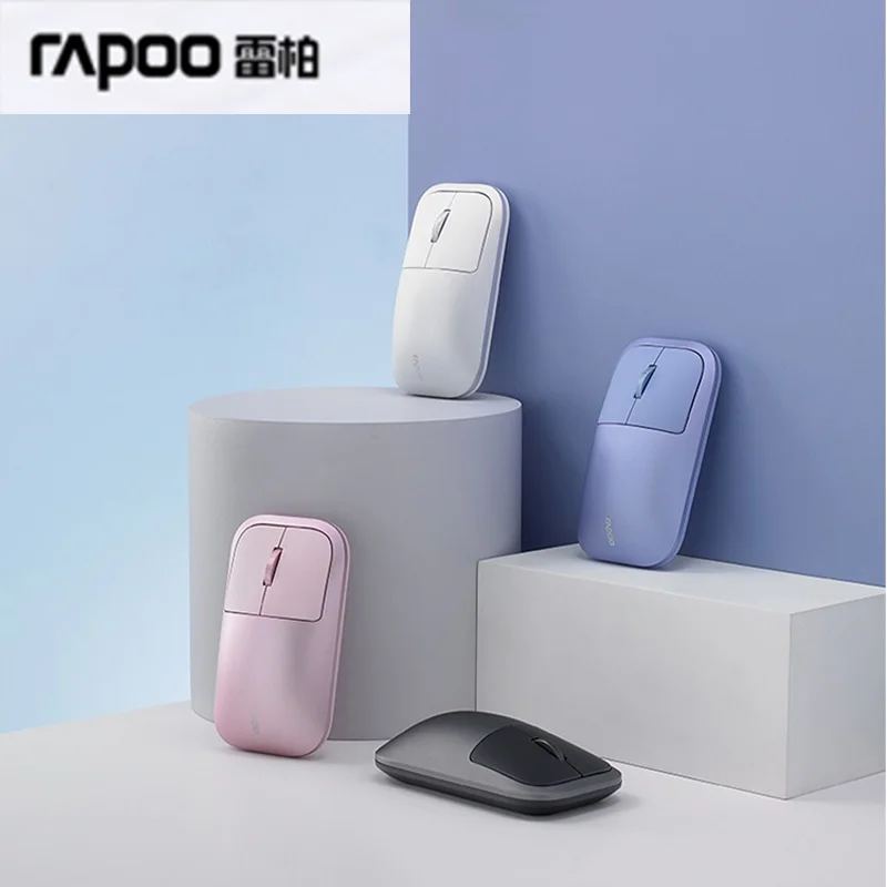 

Новая Бесшумная Беспроводная мышь Rapoo 2024 для девушек, офисный планшет, ультратонкая Bluetooth мышь, фиолетовая программируемая офисная мышь, аксессуары