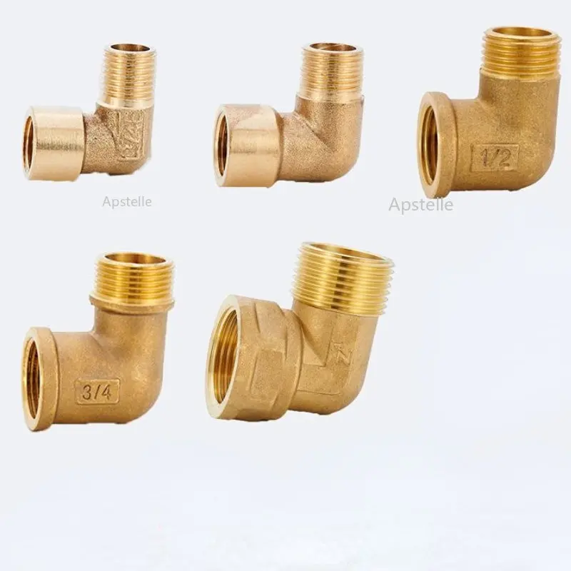 

90 Degree 1/8" 1/4" 3/8" 1/2" 3/4"BSP Pipe Connector Oil Gas Fitting Coupler Elbow Male To Female Brass Tube Fitting Adapter