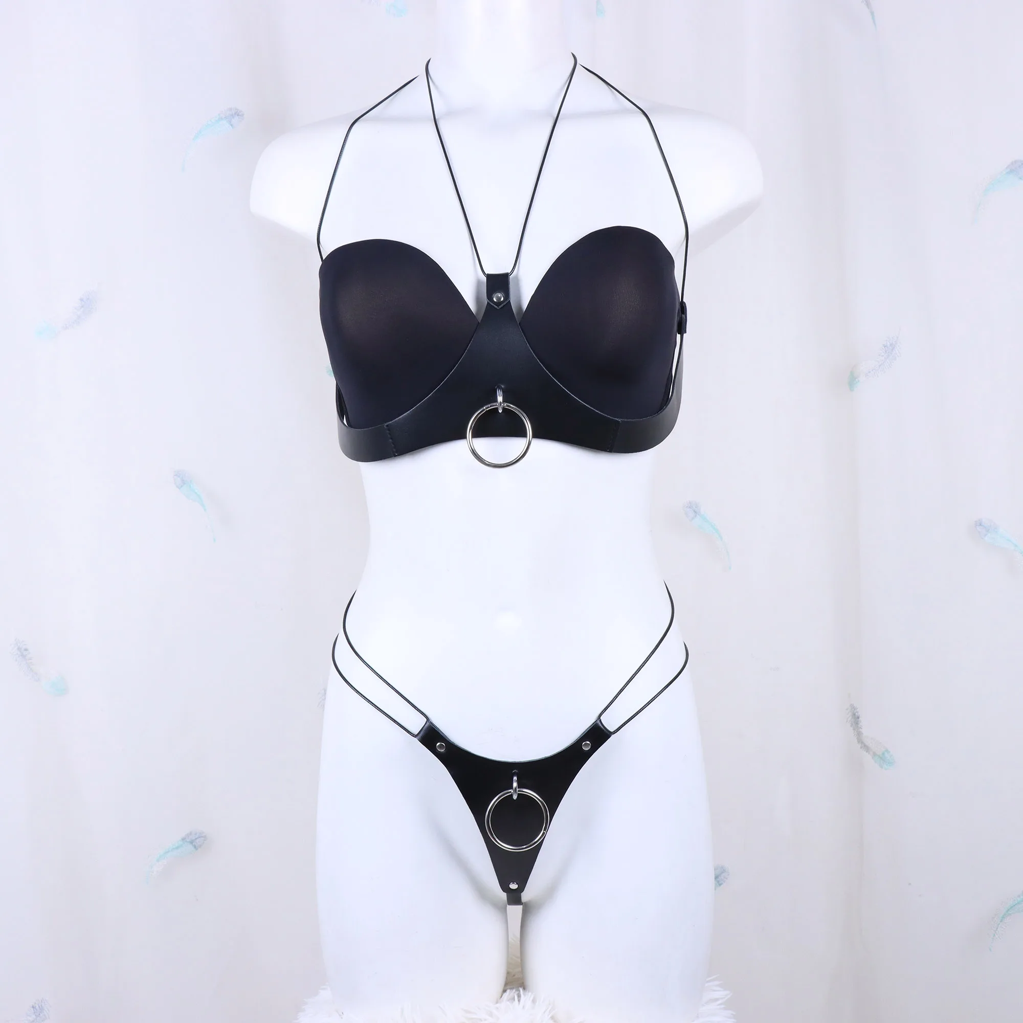 Europäischen und Amerikanischen stil PU leder Gürtel Set Strumpfband Street Dance Nachtclub Leistung Zurückhaltung Harness Sexy Gürtel – Detail 16