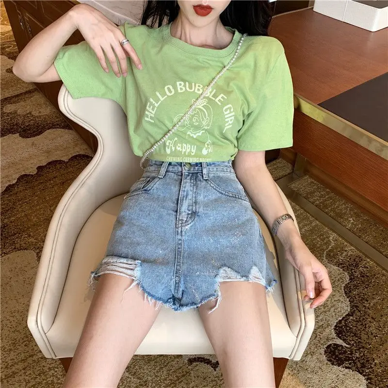 Short Pants for Women To Wear Sexy Ripped Womens Shorts Home Loose Jeans Baggy Denim Youthful Outdoor Summer Design New In Hot