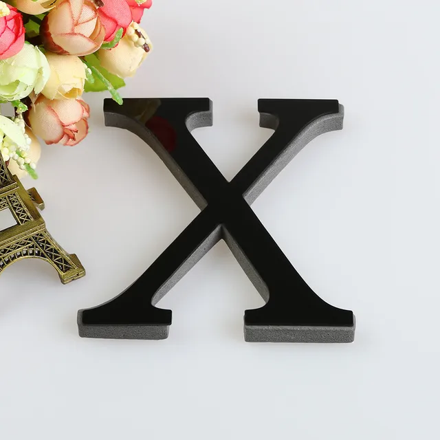 3D Acrylic Wall Ornaments Black Alphabet 42